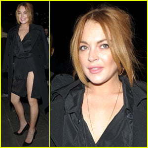 Lindsay Lohan Shows Off a Lot of Leg for a Night Out in London!