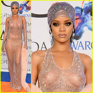 Rihanna Stuns in Completely Sheer Dress at CFDA Awards 2014
