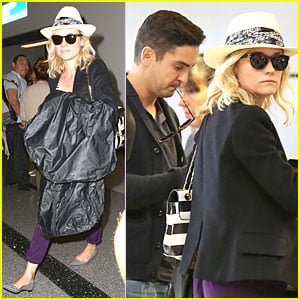 Diane Kruger Knows How to Rock Purple Pants at LAX Airport!