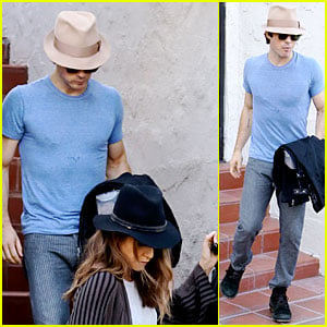 Ian Somerhalder & Nikki Reed Get Cleaned Up at Her House After Sweaty Workout