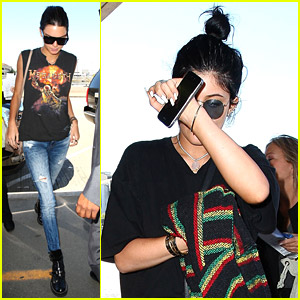 Kendall & Kylie Jenner Get Swarmed By Paps Ahead of Flight to Dallas