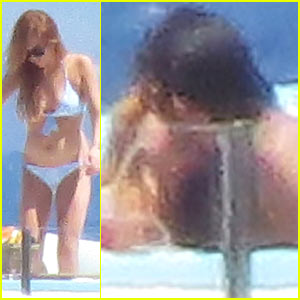 Lindsay Lohan Wears a Bikini, Kisses Mystery Man in Italy