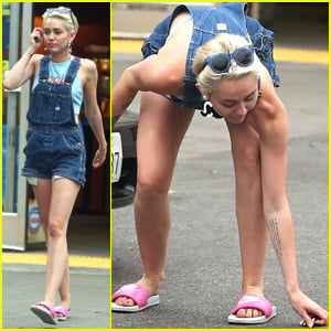 Miley Cyrus Finds Her Earring on the Ground at a Gas Station