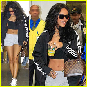 Rihanna Brings Toned Tummy to Brazil Before FIFA World Cup Finals