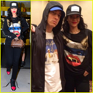 Rihanna Touches Down in NYC After Rehearsing with Eminem for Monster Tour in Detroit!