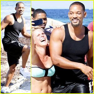Will Smith Soaks Up the Attention at the Beach in Spain