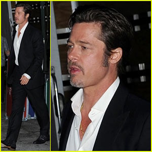 Brad Pitt Suits Up & Flaunts His Wedding Ring Again in NYC!