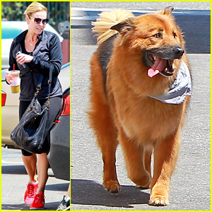 Chelsea Handler Hits the Gym with Her Happy Dog Chunk!