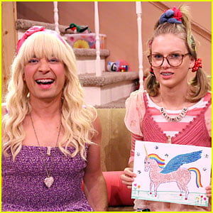 Geeky Taylor Swift & Jimmy Fallon Crack Us Up During 'Tonight Show' Ew Skit (Video)