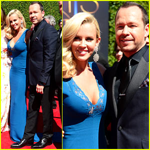 Jenny McCarthy Supports Her Man Donnie 'Wahlburger' at the Creative Arts Emmys 2014