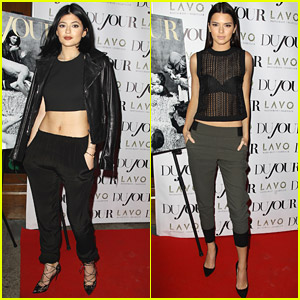 Kendall & Kylie Jenner Celebrate 'DuJour' Mag Cover with Gigi Hadid