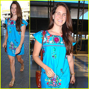 Lana Del Rey's Bright Blue Dress Puts a Big Smile on Her Face!