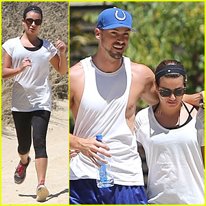 Lea Michele & Boyfriend Matthew Paetz Sweat It Out During Hike