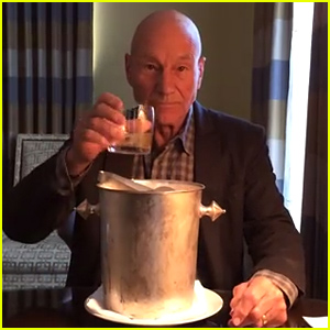 Patrick Stewart's Ice Bucket Challenge Consists of 2 Ice Cubes & A Glass of Alcohol - Watch Now!