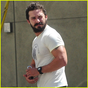 Shia LaBeouf's Biceps Sure Are Lookin' Big These Days!