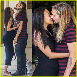 Zoe Saldana & Her Husband Marco Perego Cannot Keep Their Hands Off Each Other!