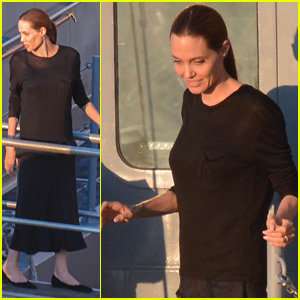 Angelina Jolie Tours a Battleship During Visit with Maltese Navy
