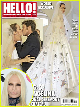 Donatella Versace Designed Angelina Jolie's Wedding Dress - Get the Details!