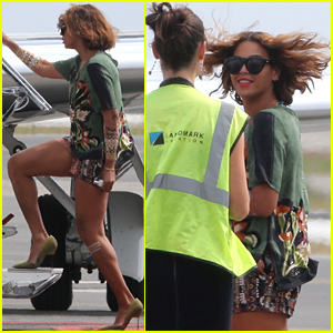 Beyonce Had Quite the Windy Departure in Nice!