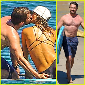Gerard Butler Makes Out with His Mystery Girlfriend on the Water