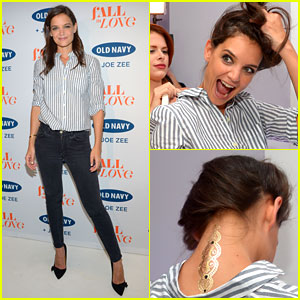 Katie Holmes Gets Temporary Tattoos at Joe Zee's NYFW Event
