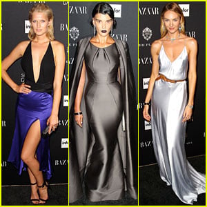 Toni Garrn & Candice Swanepoel Have Model Moments at Harper's Bazaar's Icons Party