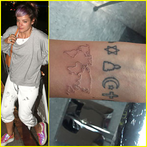 Lily Allen Wears the World on Her Wrist In a New Tattoo