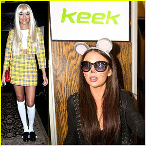 Ashley Madekwe & Janel Parrish Have Fun with Keek at Just Jared's Freak Show!