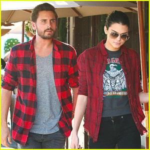 Kendall Jenner & Scott Disick Match in Red Flannel Shirts During Lunch