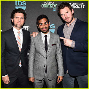 Chris Pratt Supports 'Parks & Recreation' Co-Star Aziz Ansari at Power of Comedy