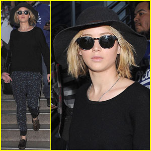 Jennifer Lawrence Arrives at the Airport without Her Hot Bodyguard