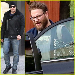 Seth Rogen Arrives at Sony Studios After Defending 'The Interview' on 'The Colbert Report' (Video)