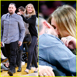 Newlyweds Cameron Diaz & Benji Madden Kiss at Lakers Game