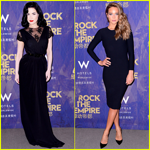 Dita Von Teese & Hannah Davis Celebrate W Beijing Opening at Global 'Rock the Empire' Tour Kick Off!