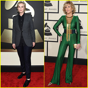 Jane Lynch & Jane Fonda Stop By the Grammys 2015