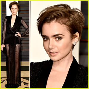 Lily Collins Debuts New Pixie Haircut at Oscars After Party!