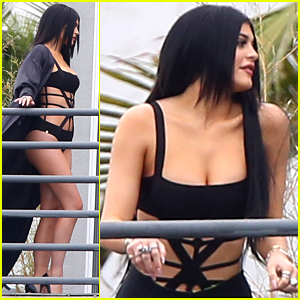Kylie Jenner Wears Black Monokini for Super Sexy Photo Shoot