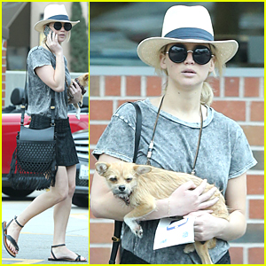 Jennifer Lawrence's Pet Pooch Looks Adorable & Sleepy at Rite-Aid