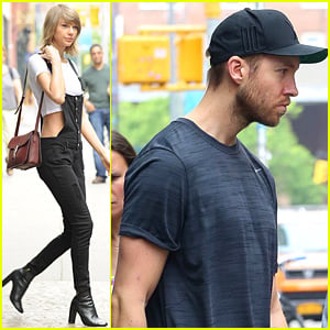 Taylor Swift Wears Crop Top with Overalls, Leaves Apartment Separately from Calvin Harris