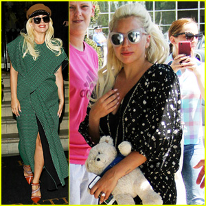 Lady Gaga Carries Cute Teddy Bear Through London Airport