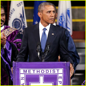 Obama Sings 'Amazing Grace' During Eulogy for Rev. Pinckney (Video)