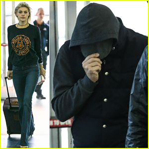 Leonardo DiCaprio & Kelly Rohrbach Jet Out Of JFK Airport!