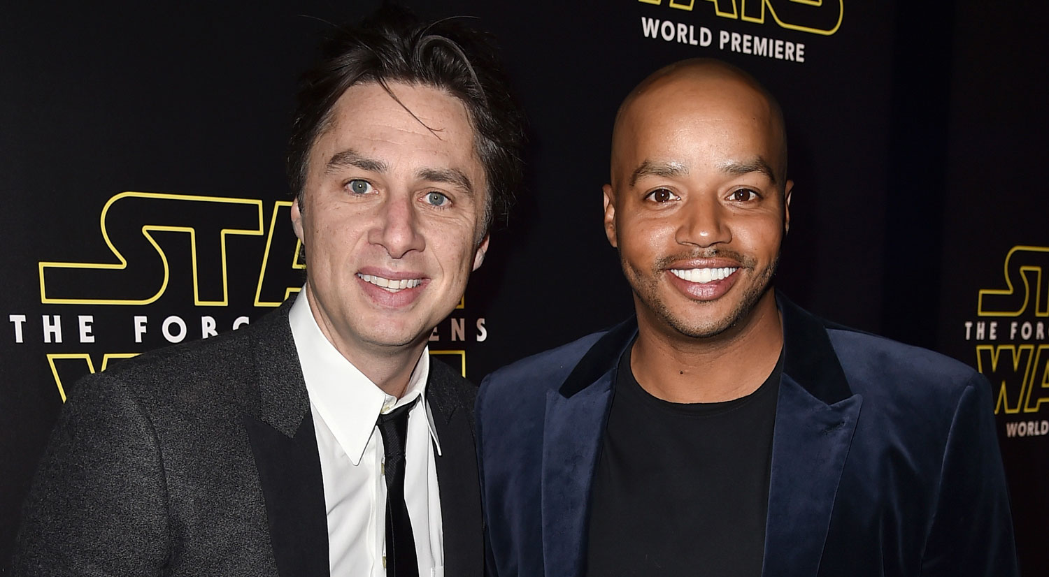 Zach Braff & Donald Faison Reunite at ‘Star Wars’ Premiere! Adewale
