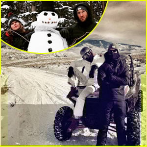 Taylor Swift & Calvin Harris Cruise Through Snow on Christmas Eve