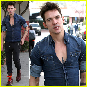 Jonathan Rhys Meyers Bares His Chest While Out Shopping