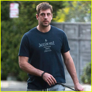 Aaron Rodgers Takes Girlfriend Olivia Munn's Dog for a Walk