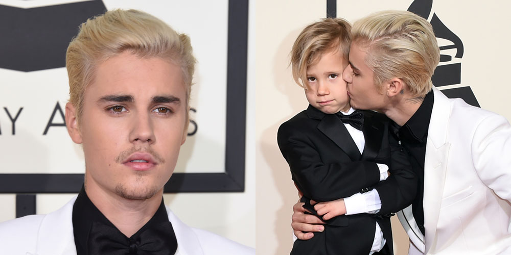 Justin Bieber Wins First Grammy, Brings Little Brother to Show! 2016(02)