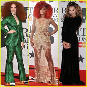 Jess Glynne Glitters In A Green Suit at BRITs 2016