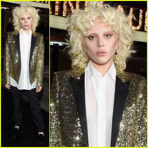 Lady Gaga Glitters in Gold for Saint Laurent at the Palladium
