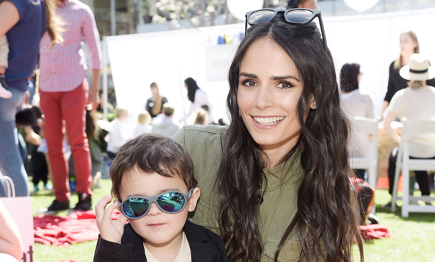 Jordana Brewster Brings Son Julian to Alliance of Moms Event Andrew